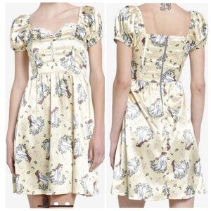 Disney Beauty Beast Belle Novelty Mini Dress Size Small Yellow Sweetheart Corset